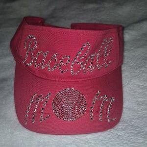 Pink Rhinestone Visor Cap for Women